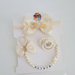 Kit prendedor chupeta +laço personalizado