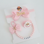 Kit prendedor chupeta +laço personalizado