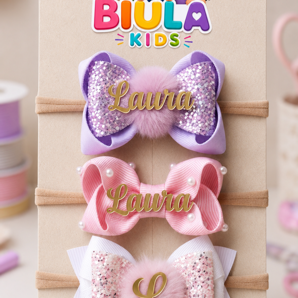 Kit 3 Laços com nome