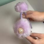 Tiara Pompom Peluciada com Detalhe em Pérola Lilás